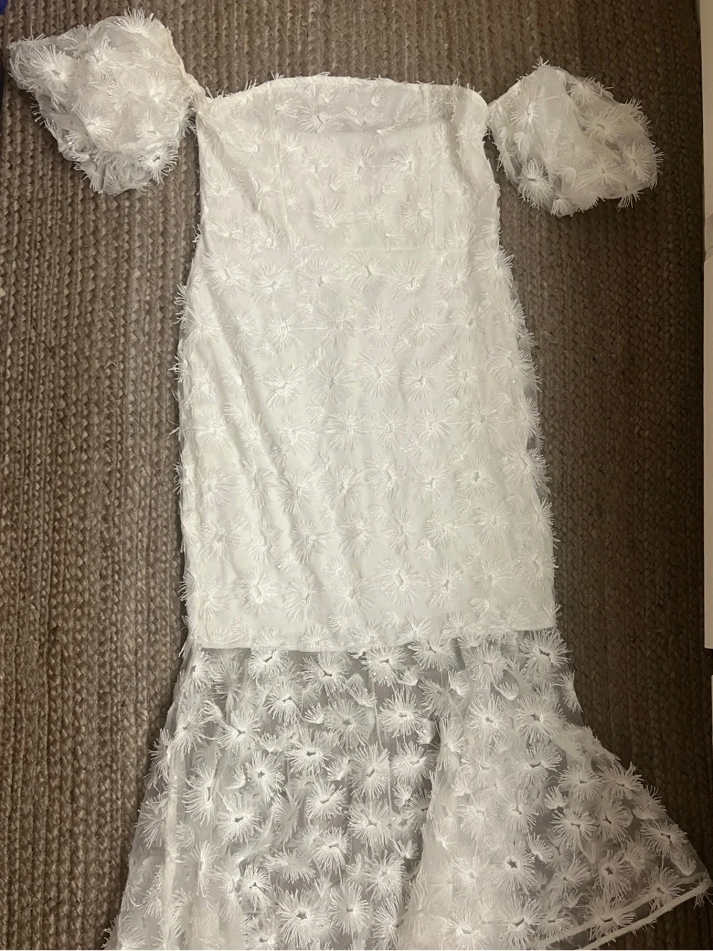 New York & Company White Floral Lace Off-Shoulder Mermaid Dress Size XL